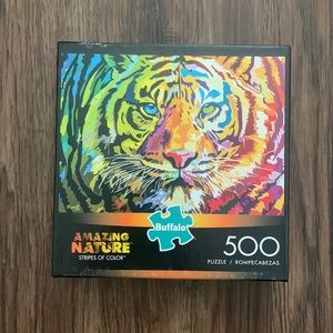 NWT Rainbow Tiger Animal 500 Piece Puzzle